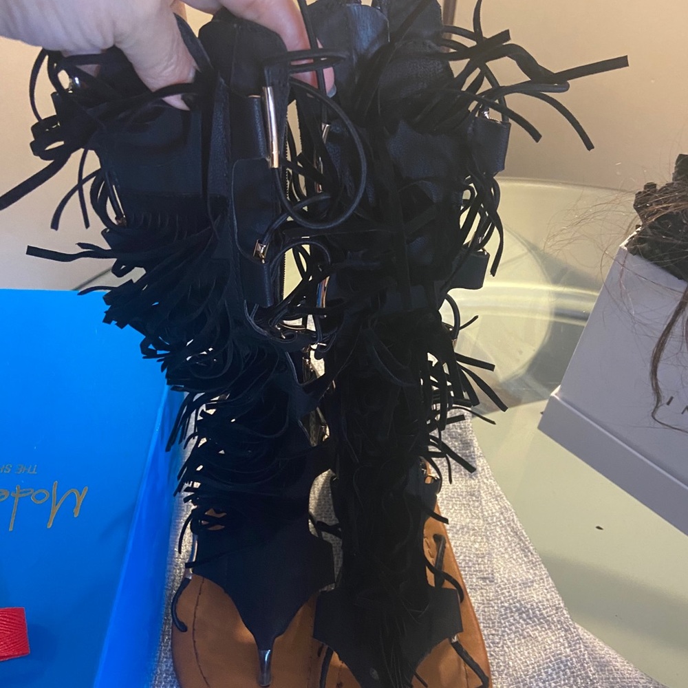 Gladiator fringe sandals